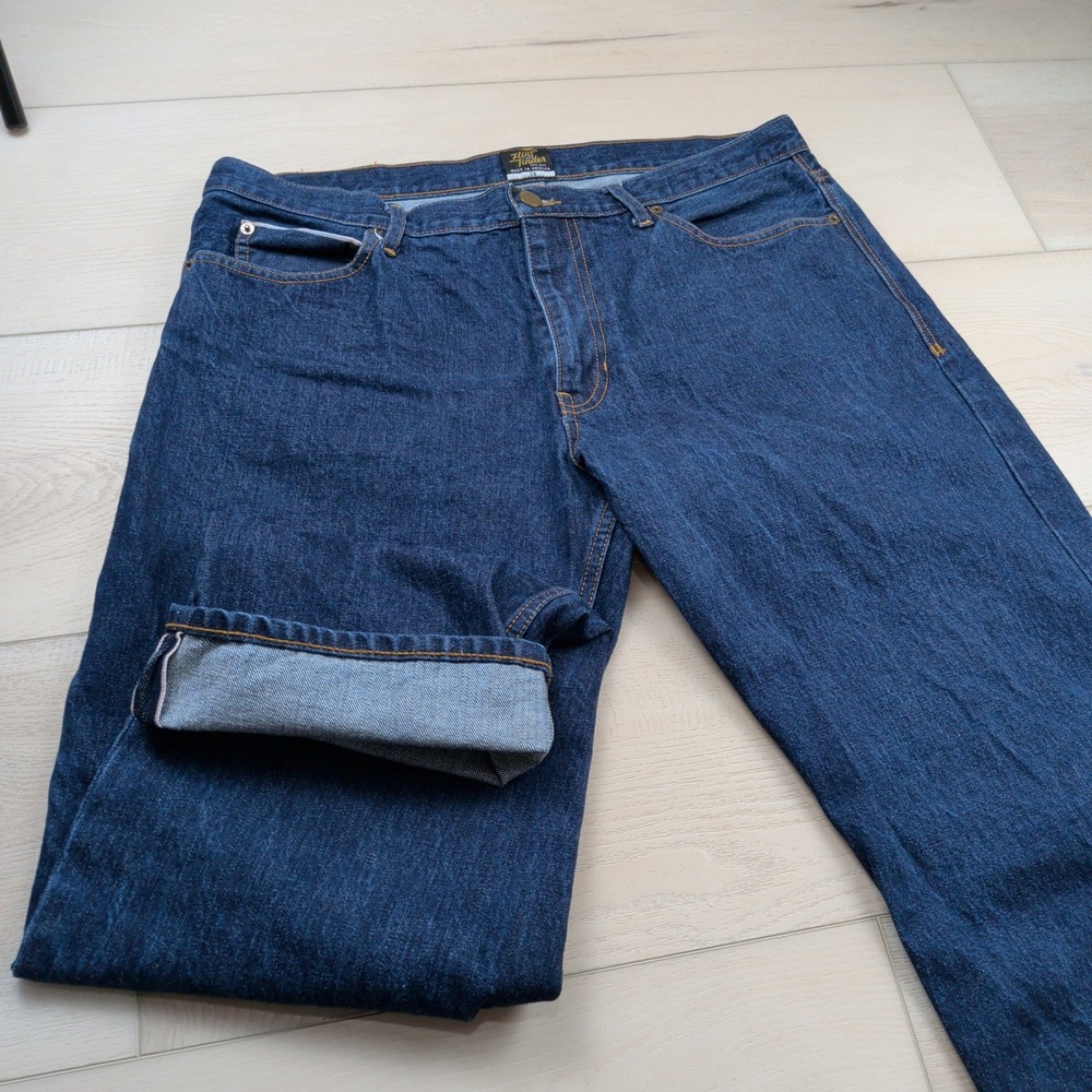 Flint and Tinder Mens Selvedge Denim Straight Leg Jeans Blue 36x32 Made in USA